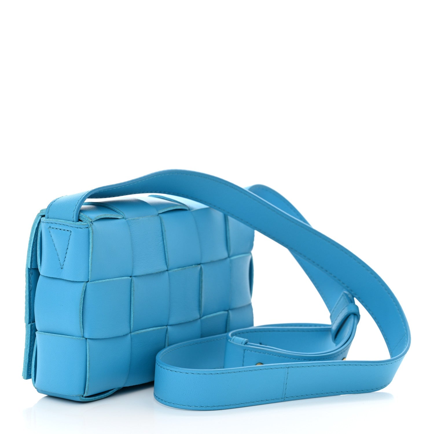 Lambskin Maxi Intreccio Small Cassette Crossbody Bag Pool