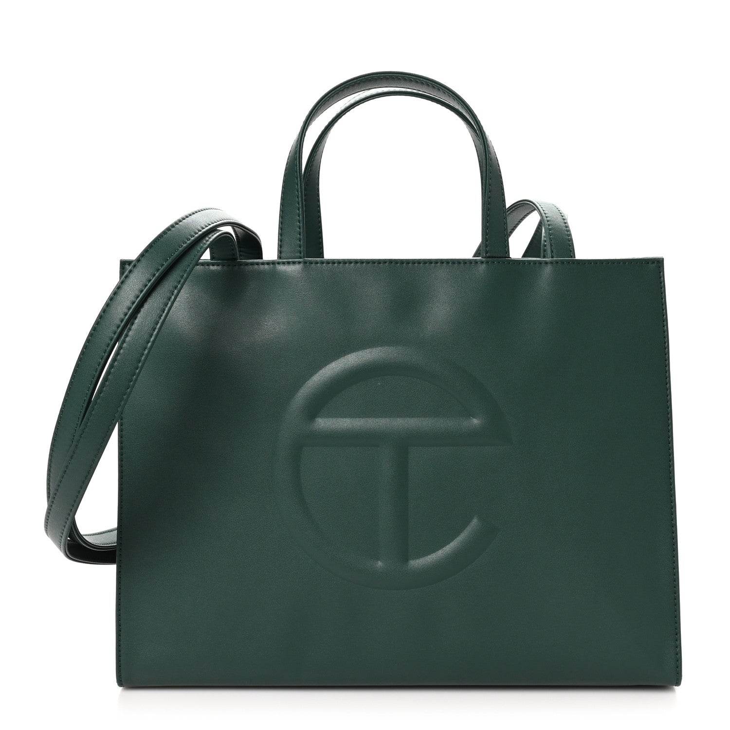 Vegan Leather Medium Shopping Bag Dark Olive