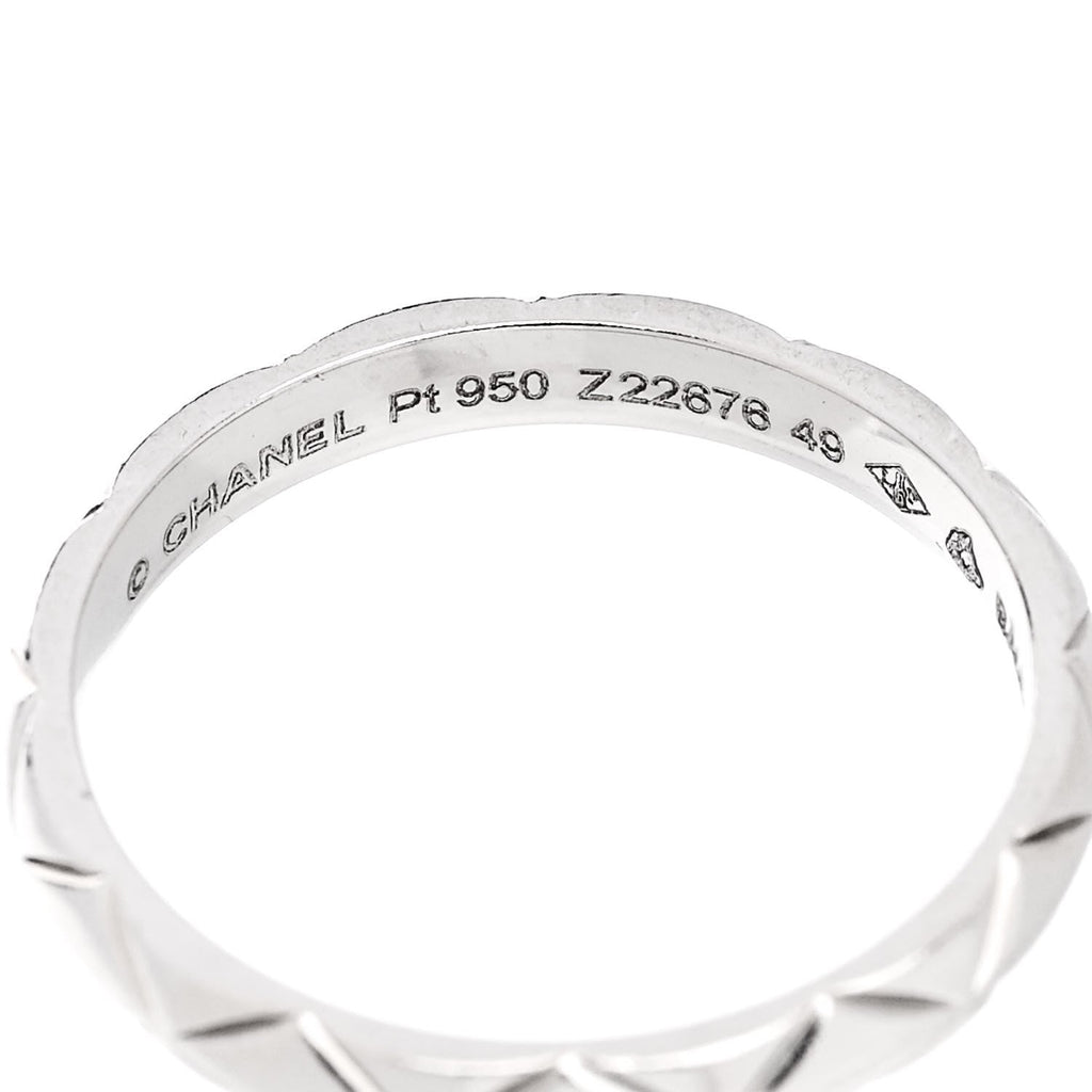 Platinum Mini Coco Crush Ring 49 4.75