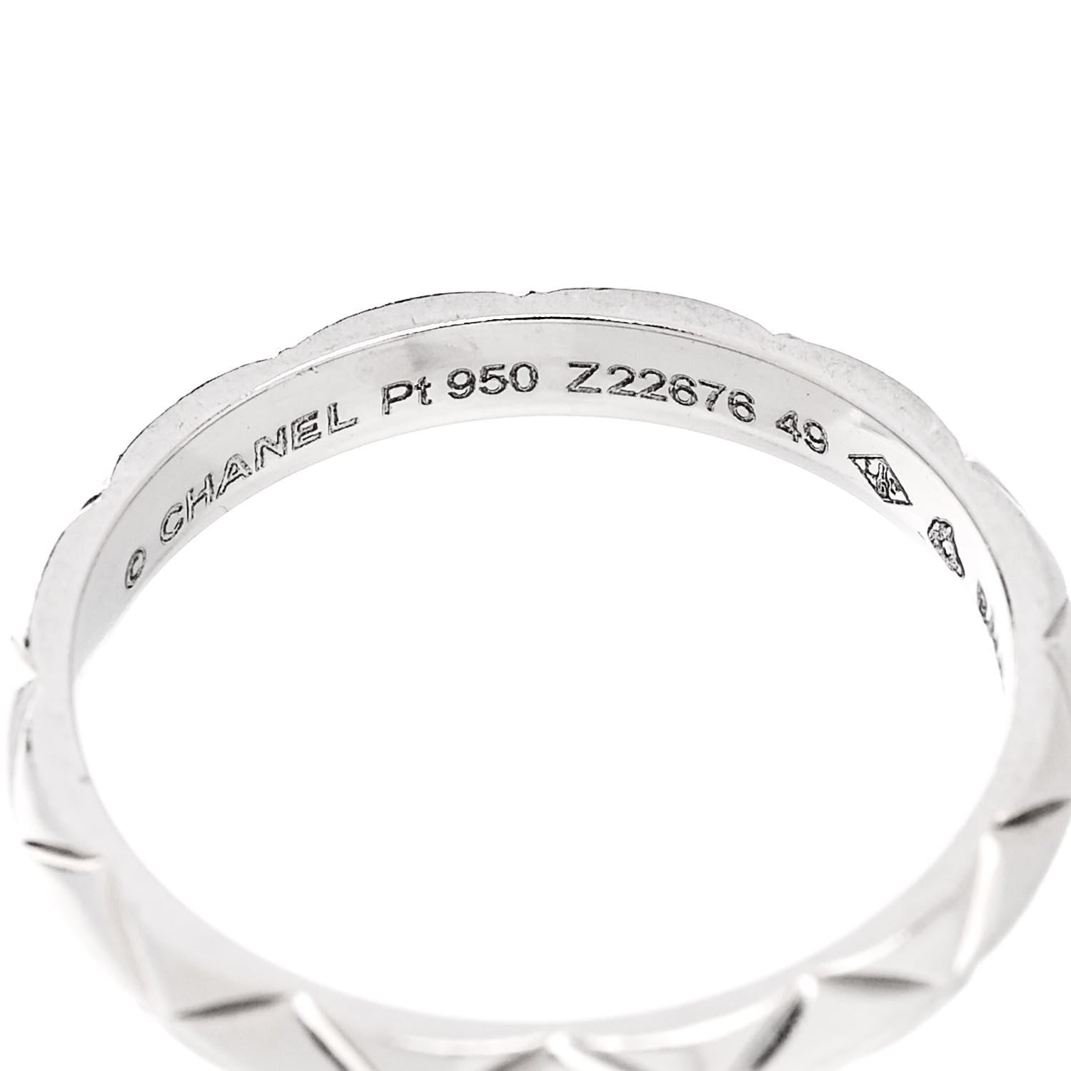 Platinum Mini Coco Crush Ring 49 4.75