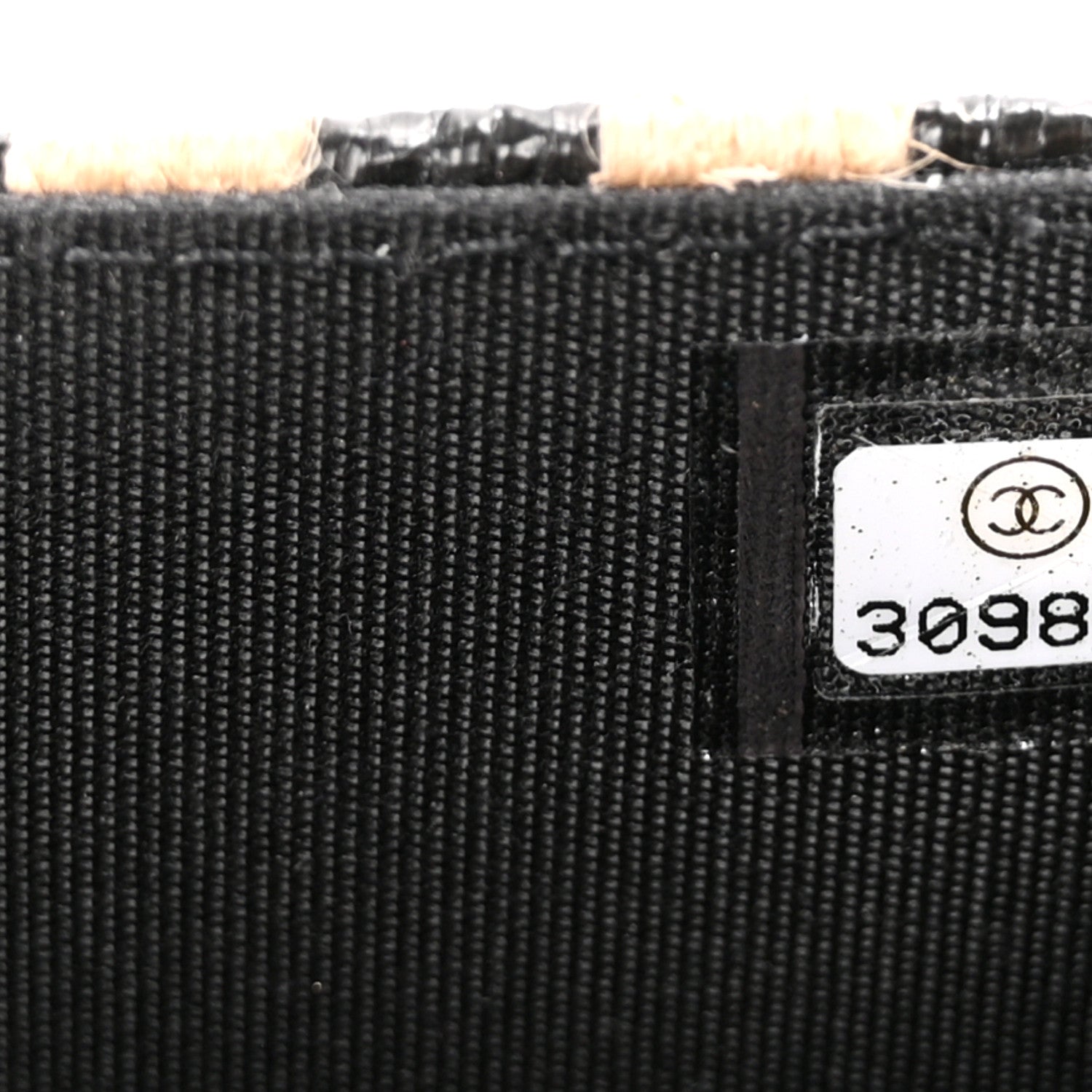 Raffia Jute Striped Belt Bag Black Beige