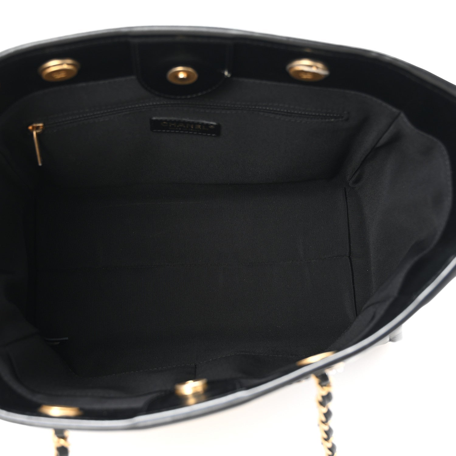 Aged Calfskin Small Charms Deauville Tote Black