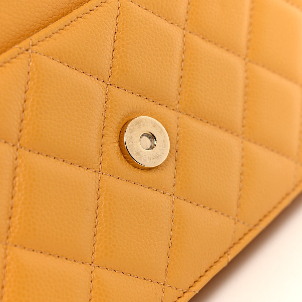 Caviar Quilted Wallet on Chain WOC Yellow