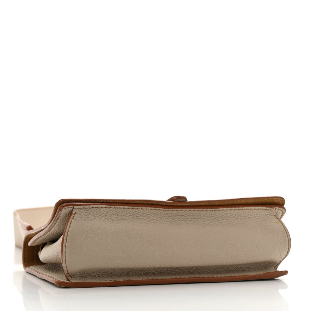Grained Calfskin Medium Barcelona Shoulder Bag Light Ghost