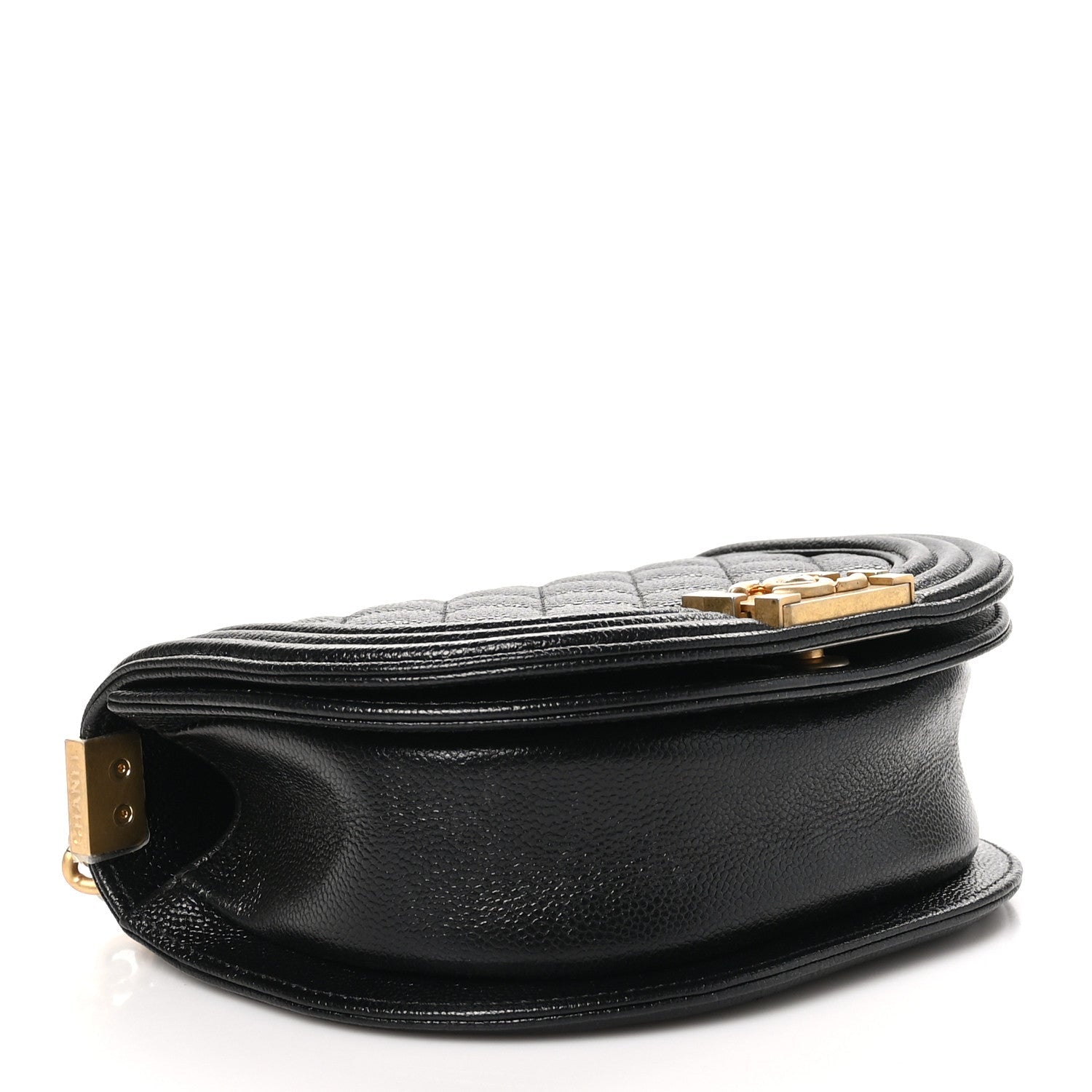 Caviar Quilted Small Boy Messenger Bag Black
