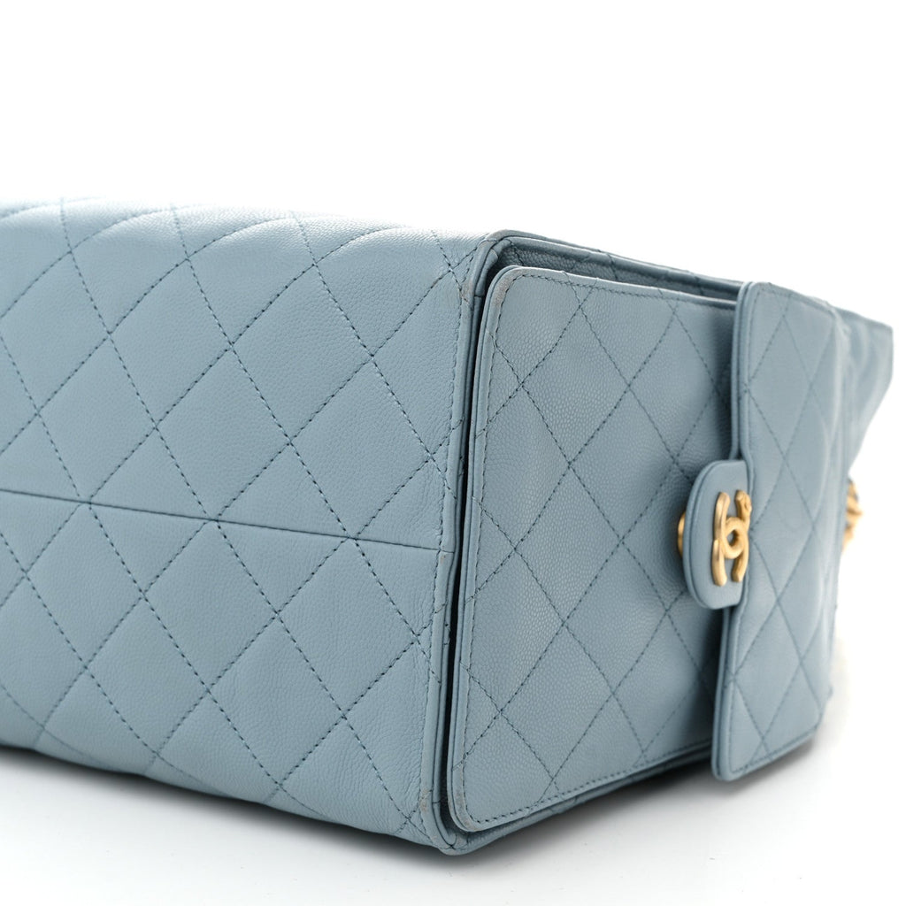 Caviar Quilted Medium Chanel 25 Handbag Blue