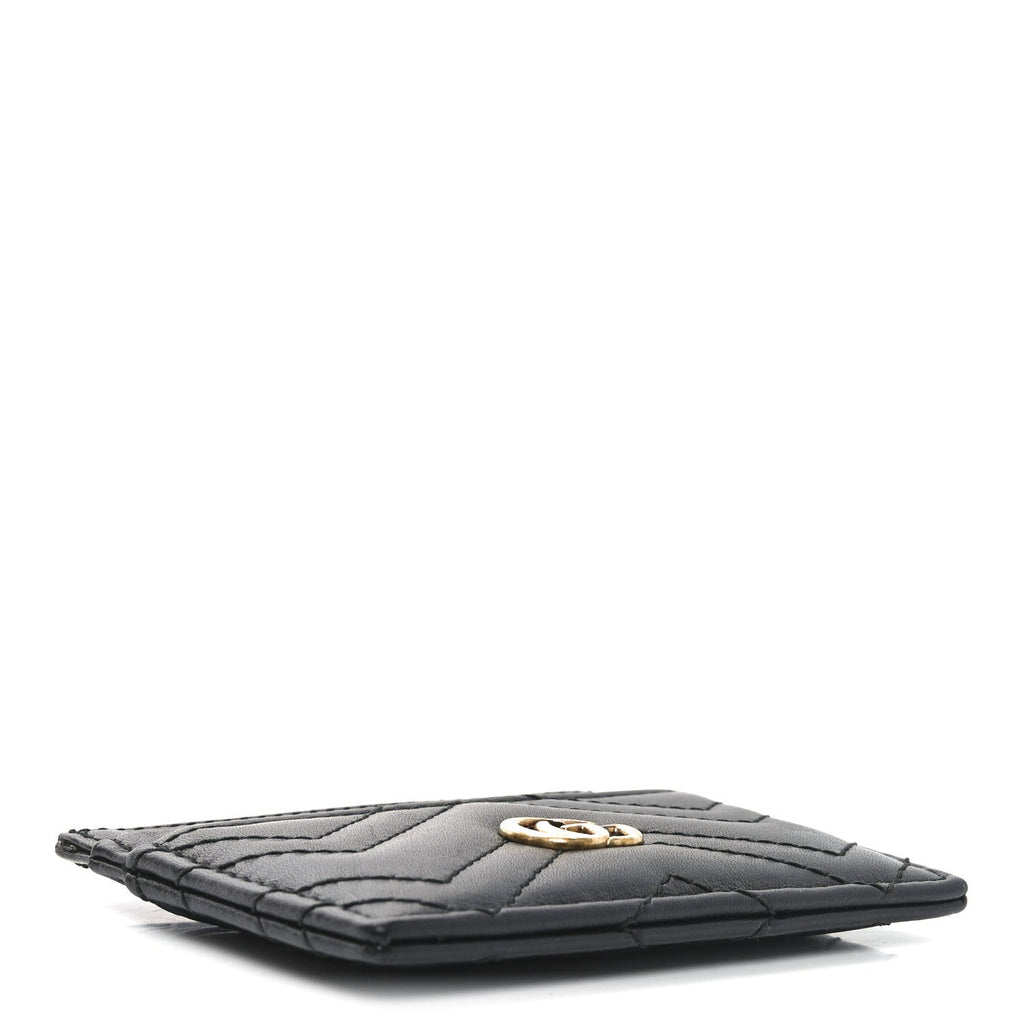 Calfskin Matelasse GG Marmont  Holder Black