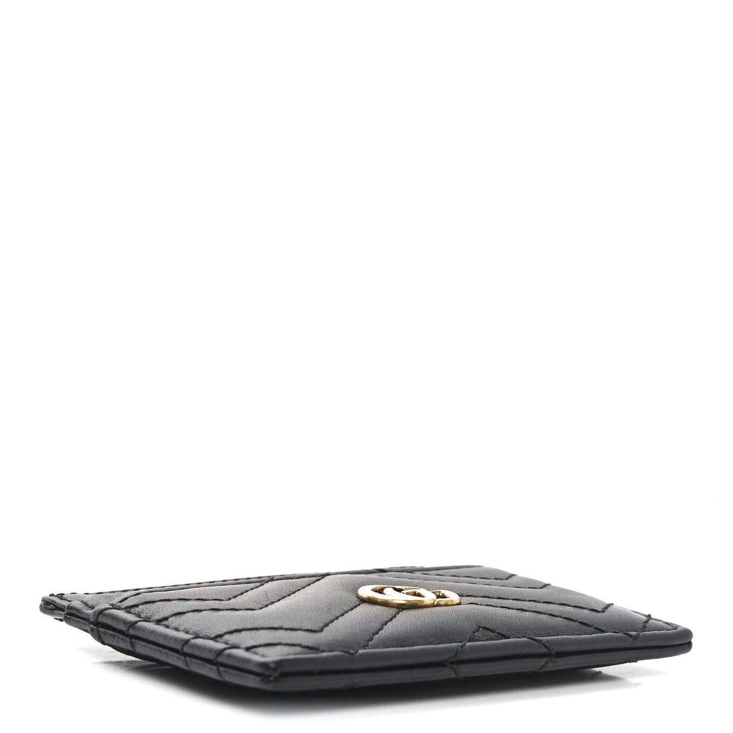 Calfskin Matelasse GG Marmont  Holder Black