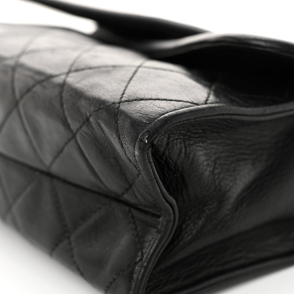 Quilted CC Tassel Flap Bag Black
