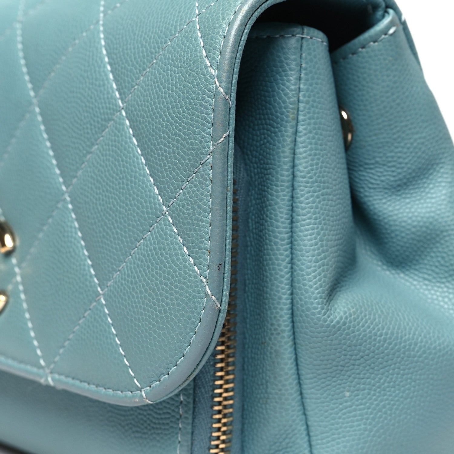 Caviar Quilted Small Business Affinity Flap Blue