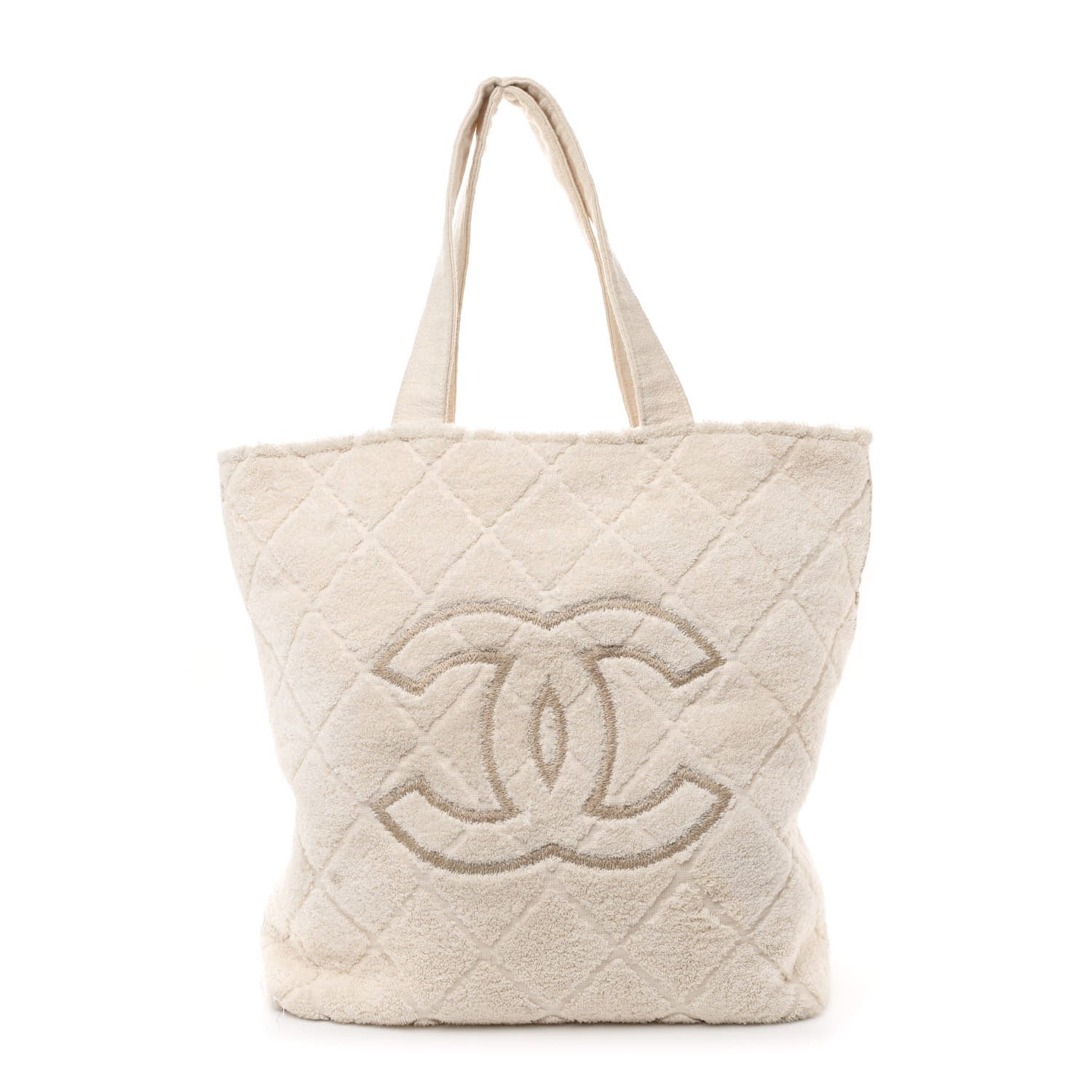 Terry Cotton CC Beach Tote Towel Set Ivory
