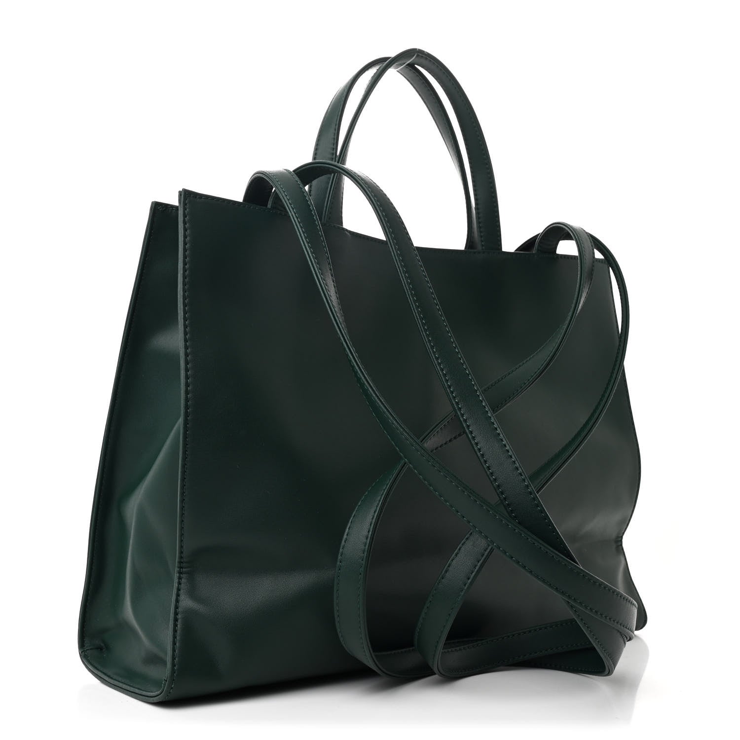 Vegan Leather Medium Shopping Bag Dark Olive