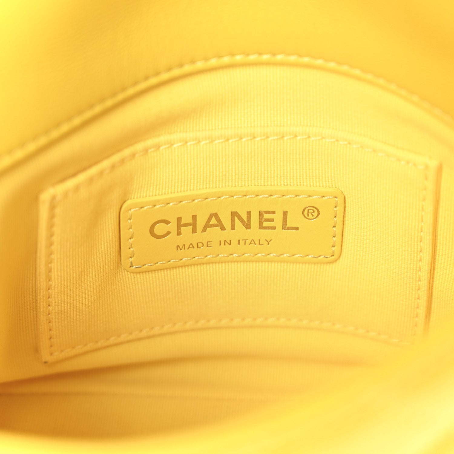 Lambskin Quilted Mini Lacquered Chain Flap Yellow