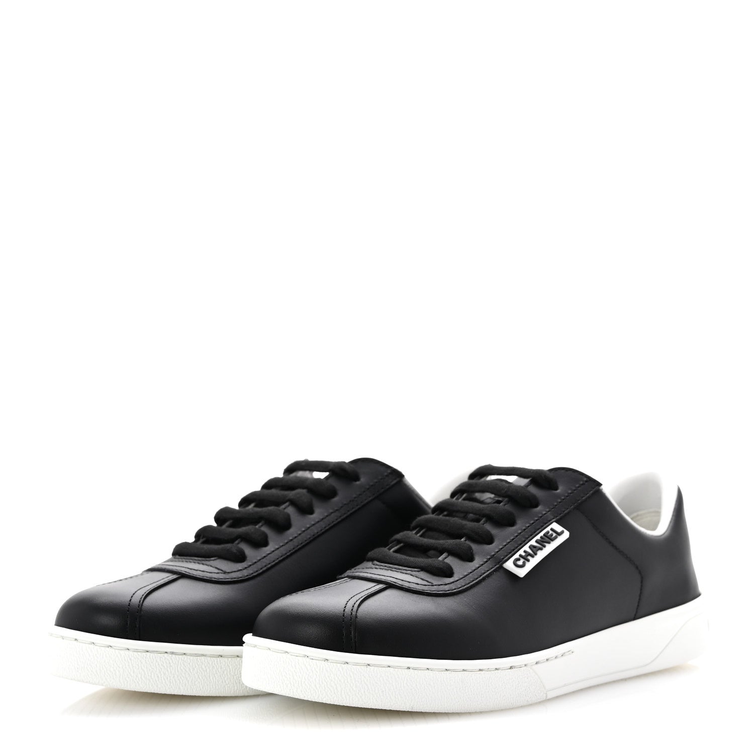 Calfskin CC Womens Sneakers 37 Black