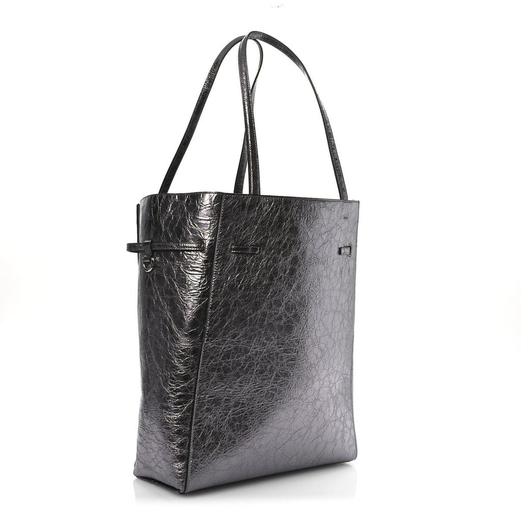 Metallic Calfskin Medium Voyou Bag Silver