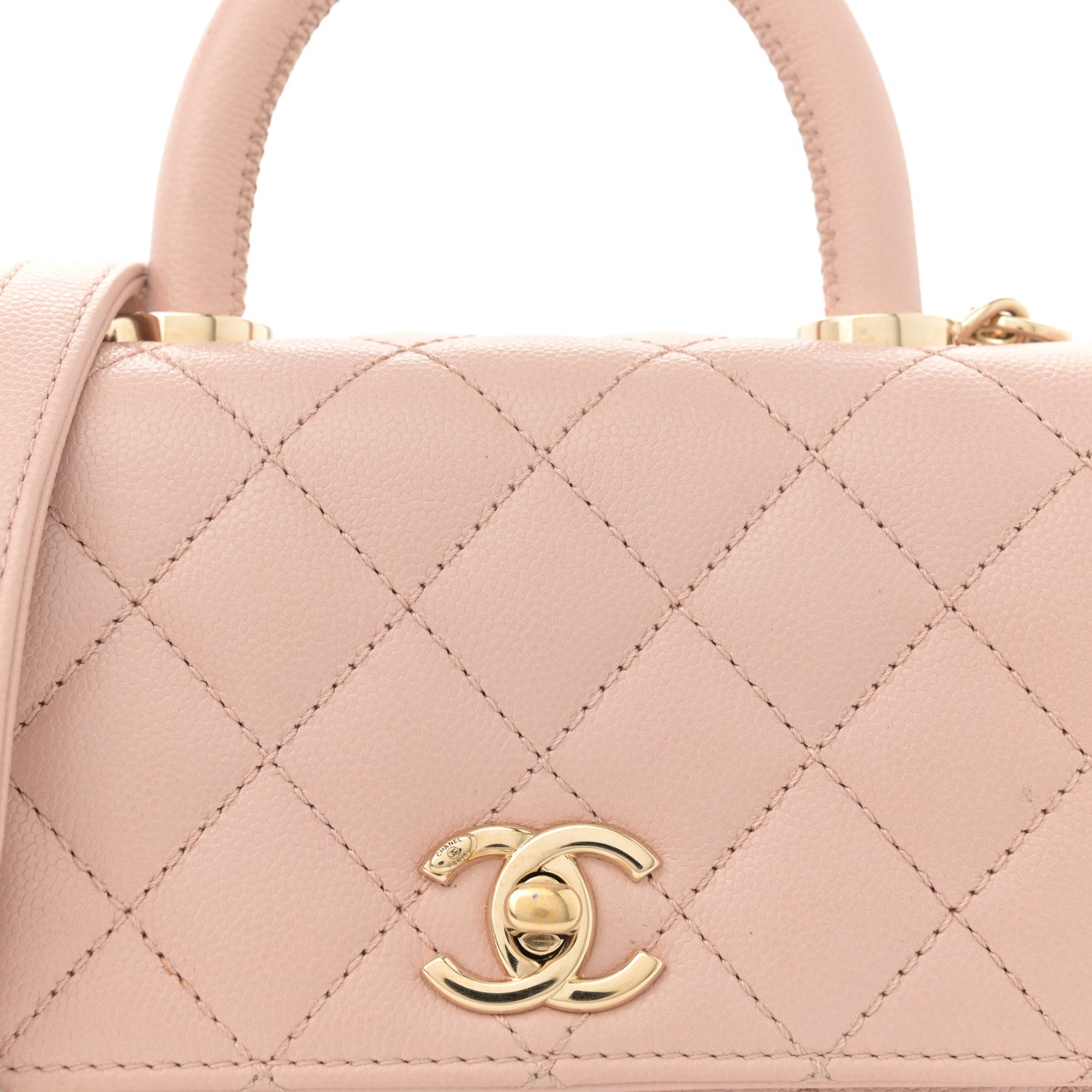 Caviar Quilted Extra Mini Coco Handle Flap Light Pink