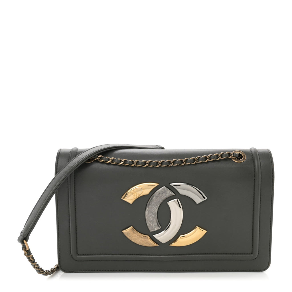 Lambskin CC Antico Flap Dark Khaki