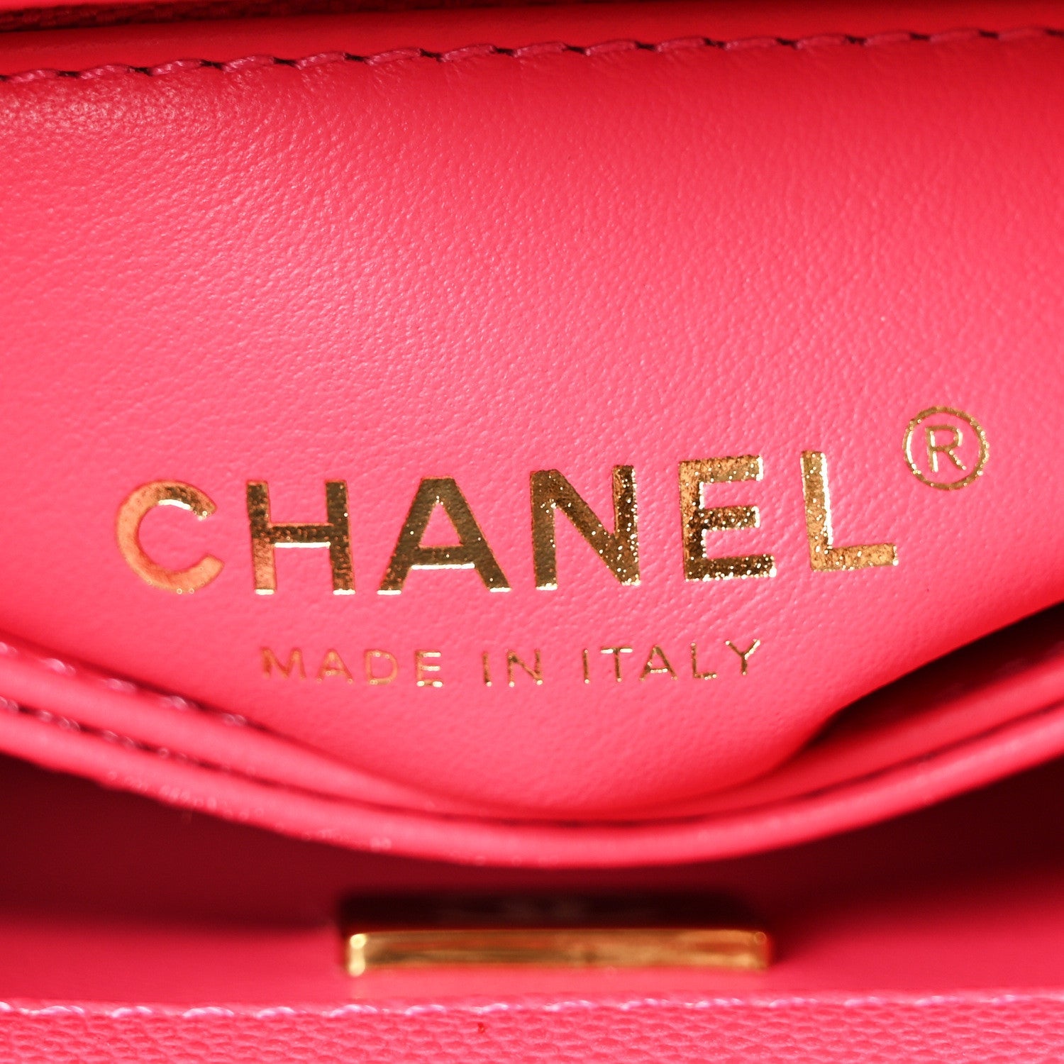 Caviar Quilted Extra Mini Coco Chain Handle Flap Dark Pink