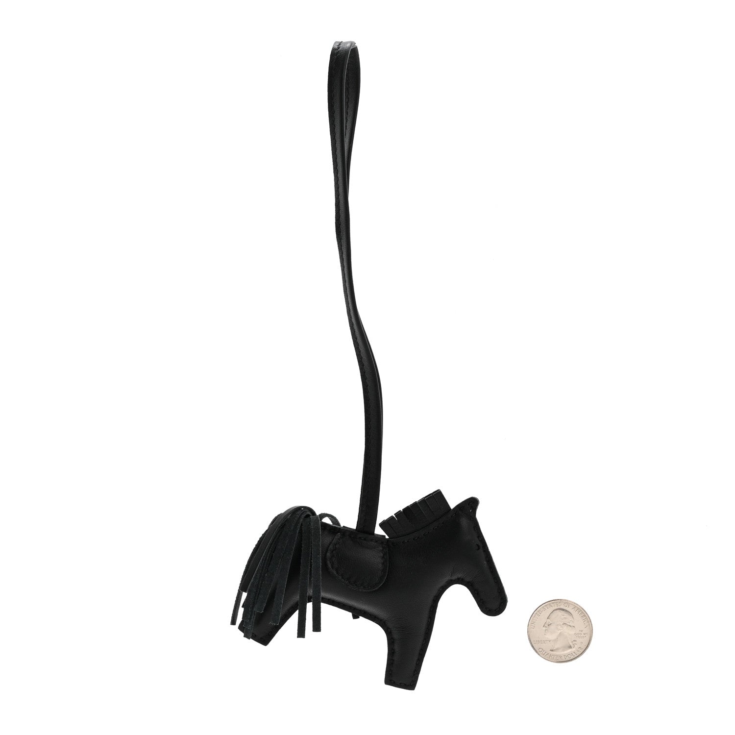 Milo Lambskin Grigri Rodeo Horse Bag Charm PM So Black