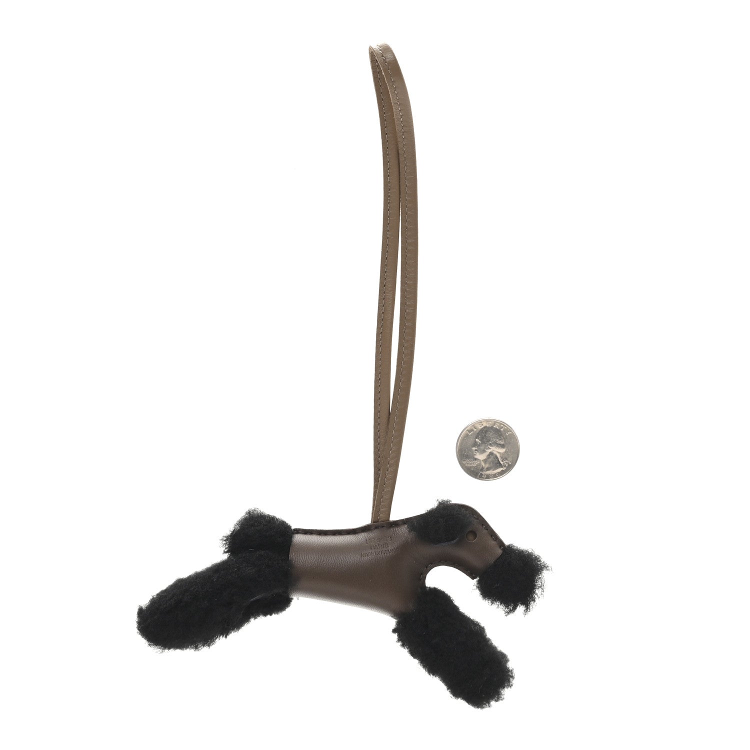 Milo Lambskin Shearling Budy Charm Black Chocolate Etoupe