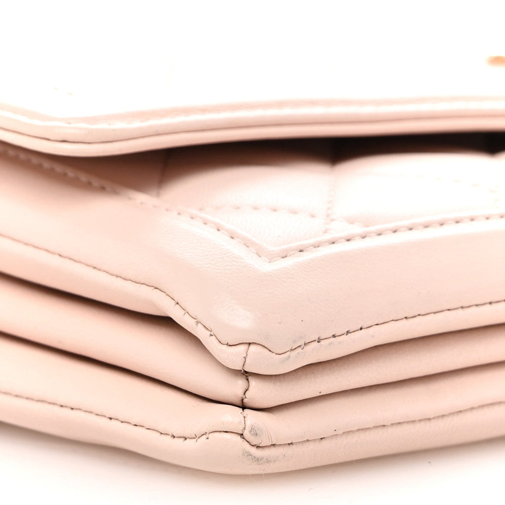 Lambskin Quilted Hanbok Flap Bag Light Pink