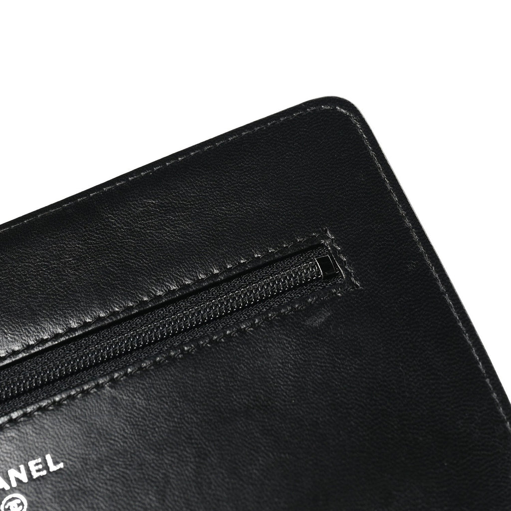 Lambskin Quilted Boy Wallet On Chain WOC Black
