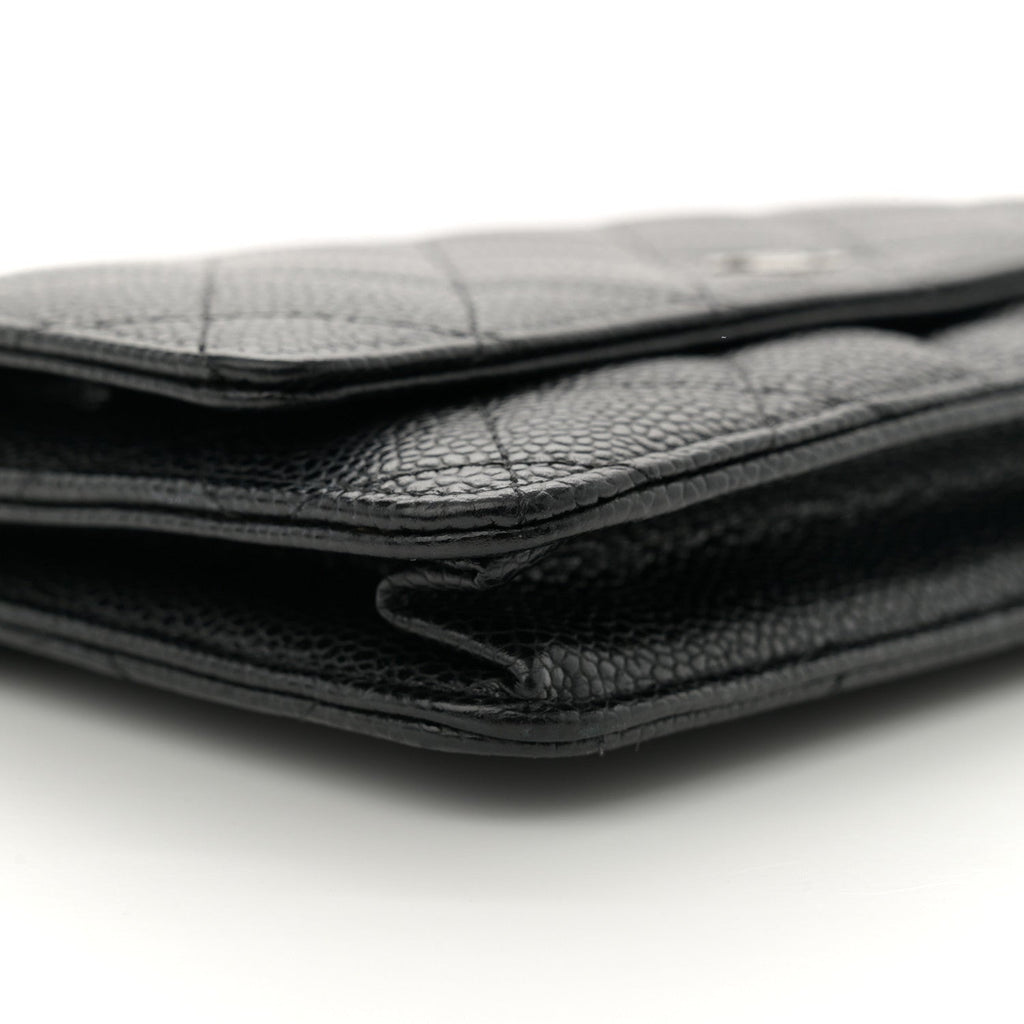 Caviar Quilted Wallet On Chain WOC Black