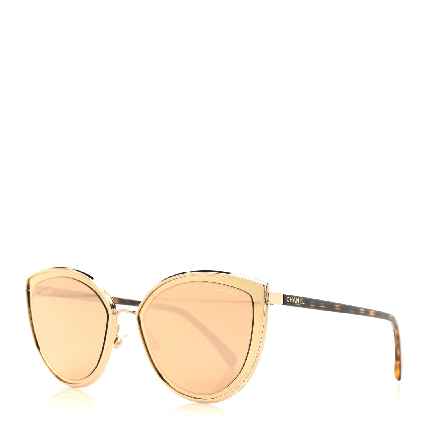 Metal Cat Eye Sunglasses 4222 Gold