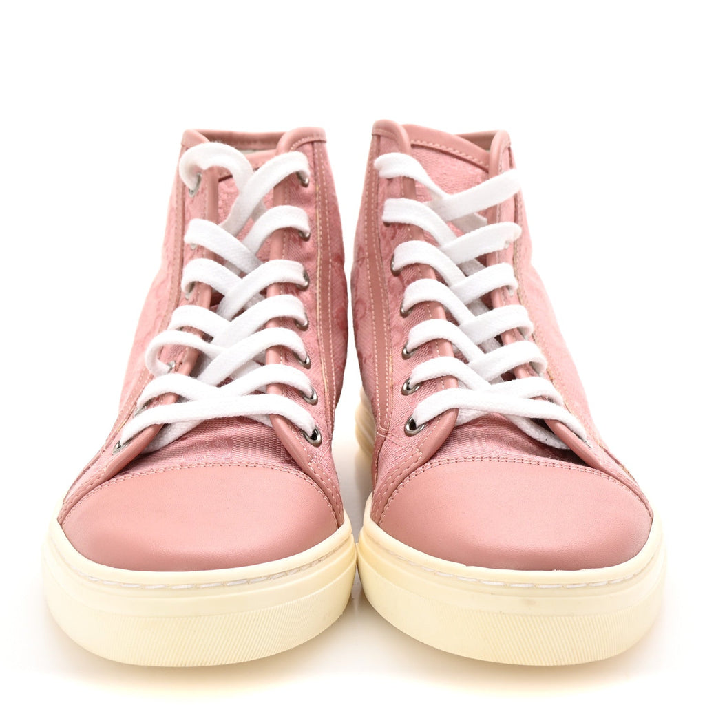Monogram Womens High Top Sneakers 36 Pink Soft Pink