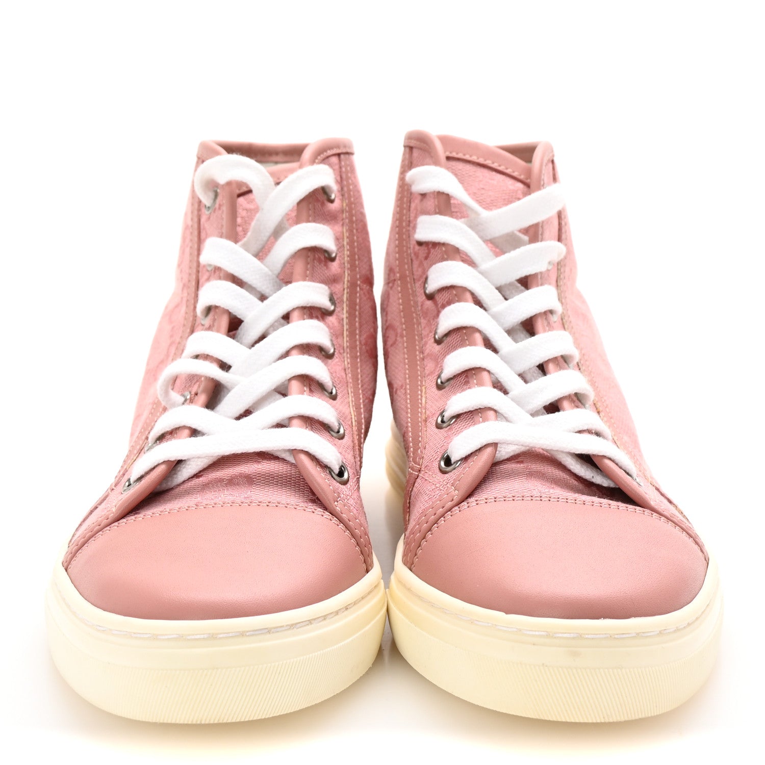 Monogram Womens High Top Sneakers 36 Pink Soft Pink