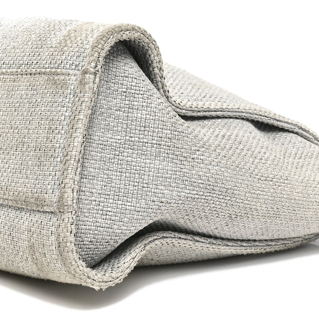 Woven Straw Raffia Small Deauville Tote Grey