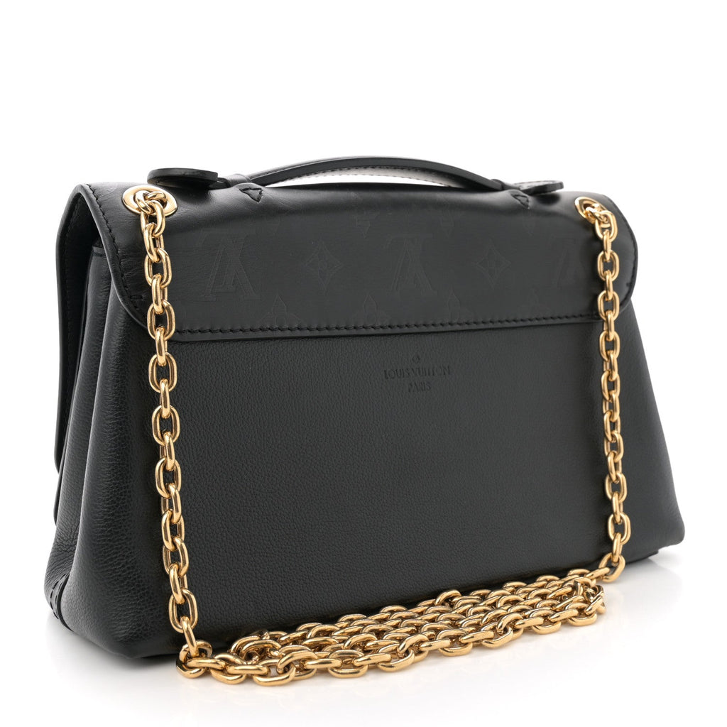 Monogram Cuir Plume Ecume Very Chain Bag Black