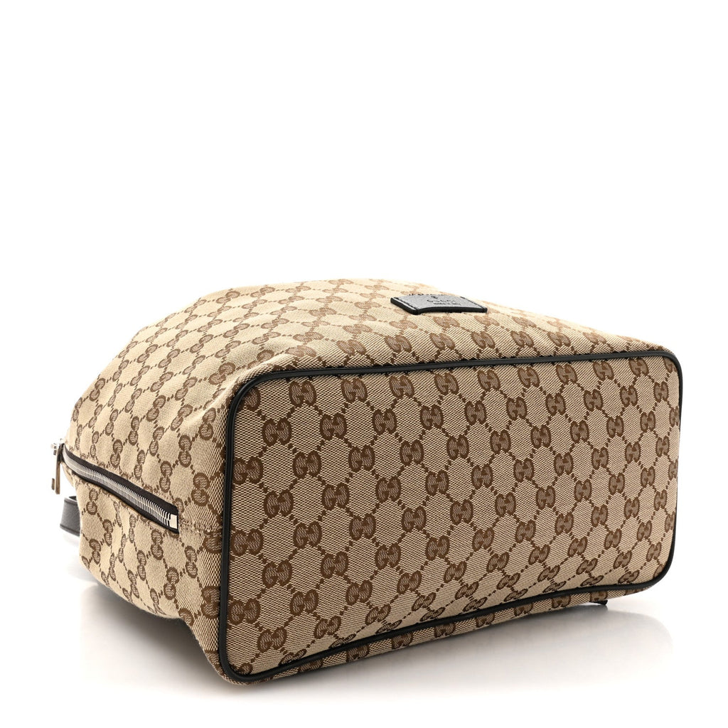 Monogram Dollar Calfskin O Drawstring Backpack Beige Ebony Testa di Moro Dark Chocolate