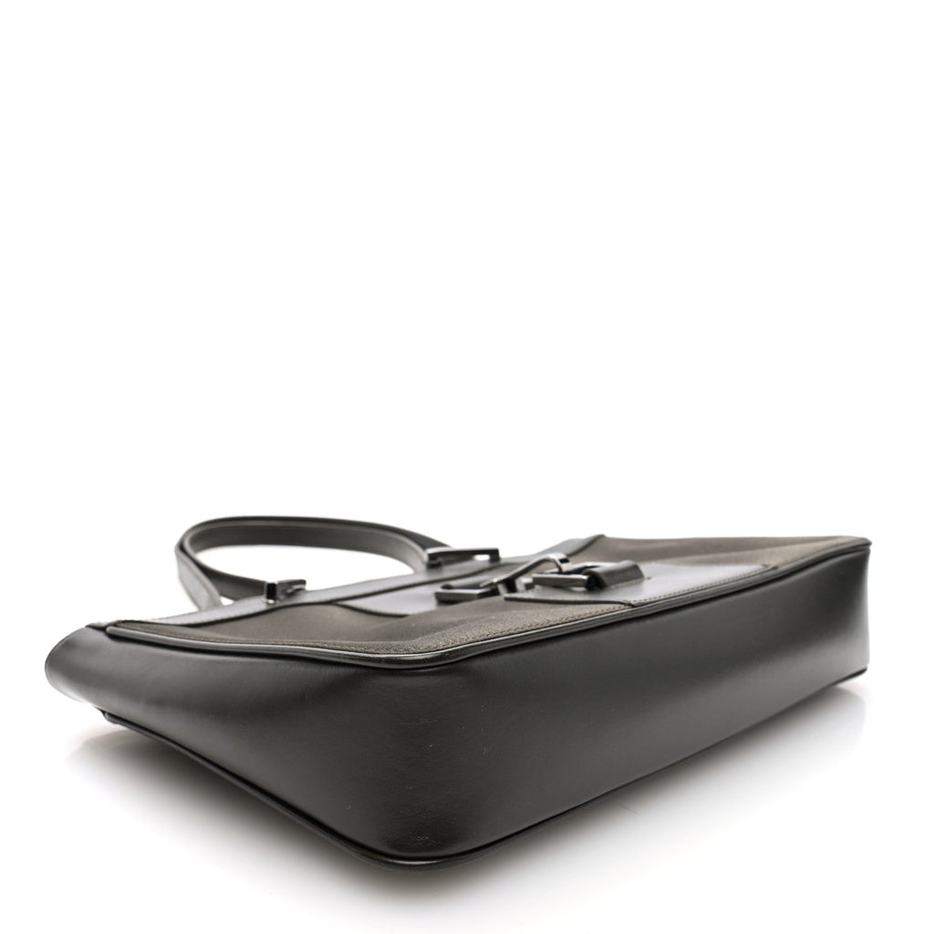 Satin Calsfkin Bardot Shoulder Bag Grey