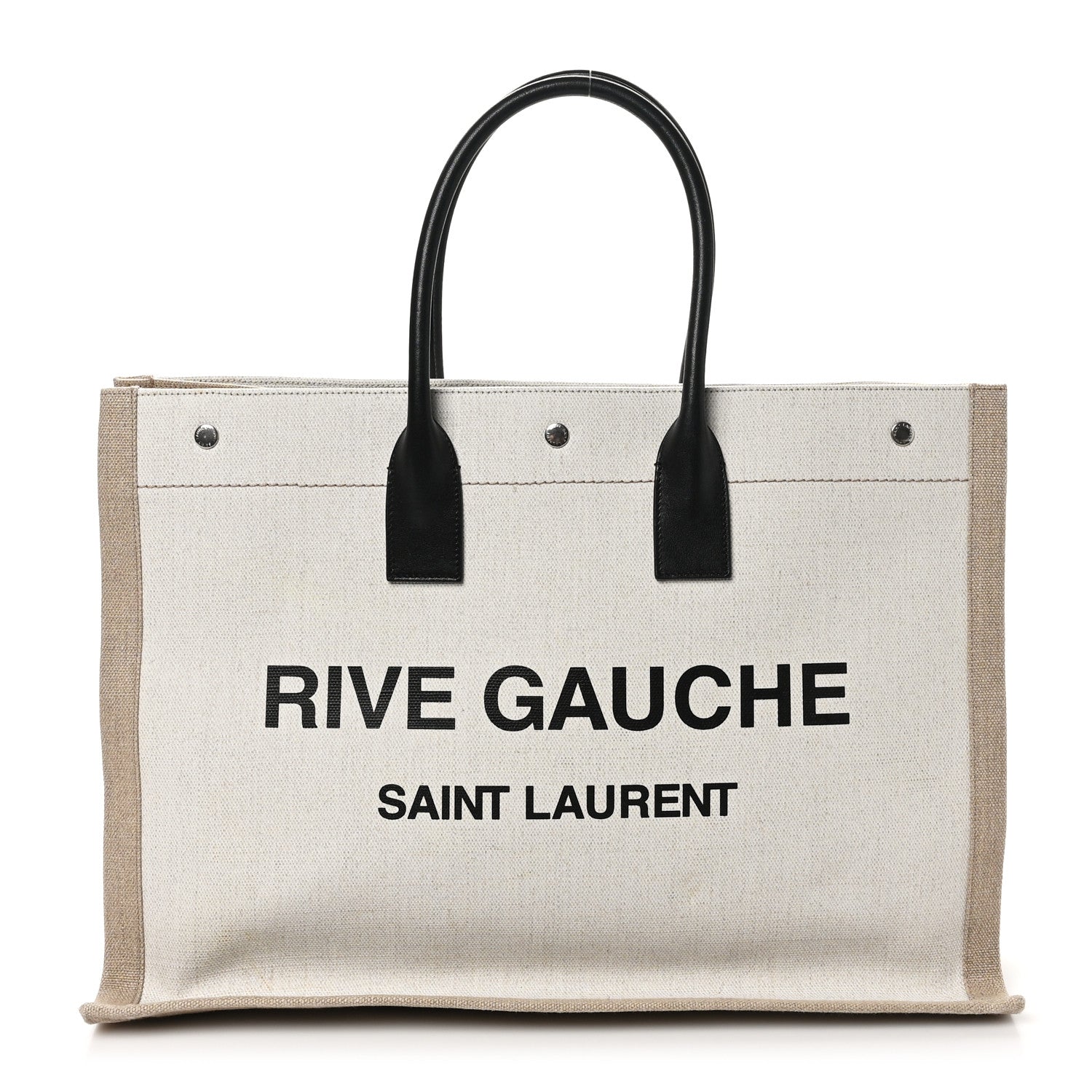 Linen Calfskin Rive Gauche Tote Optic White