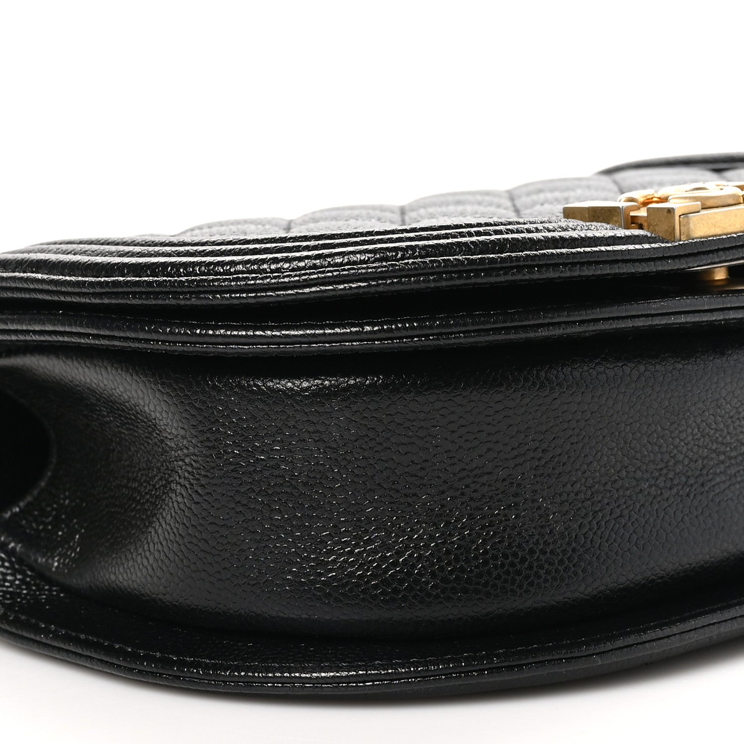 Caviar Quilted Small Boy Messenger Bag Black