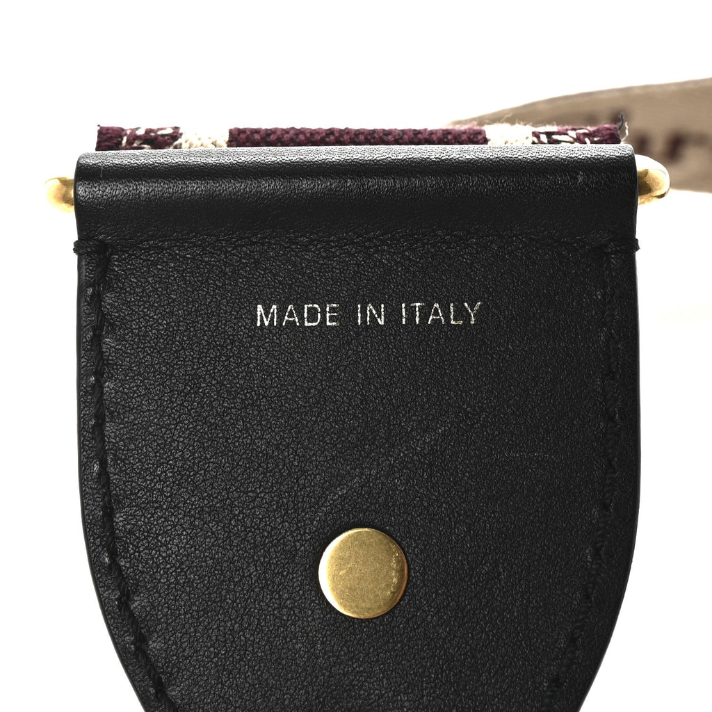 Canvas Embroidered Shoulder Strap Burgundy