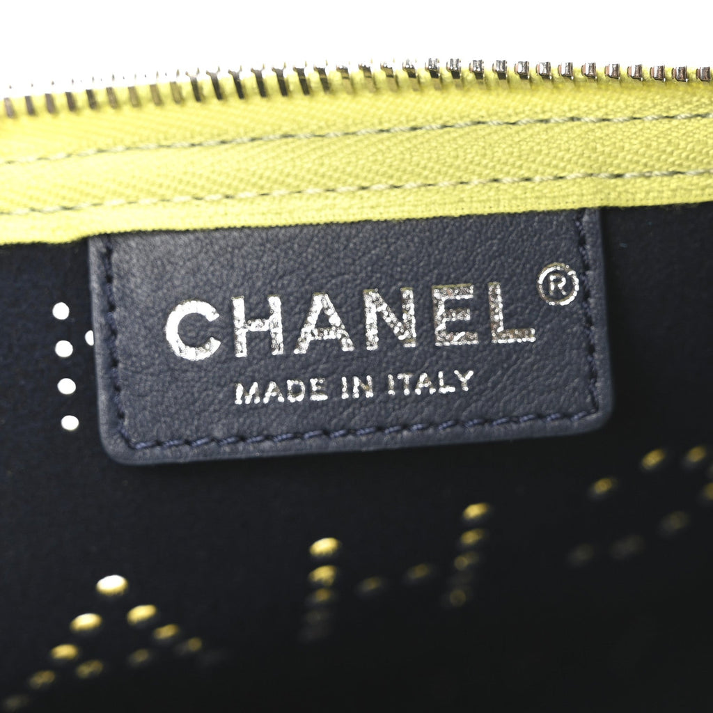 Calfskin Eyelets Clutch Yellow