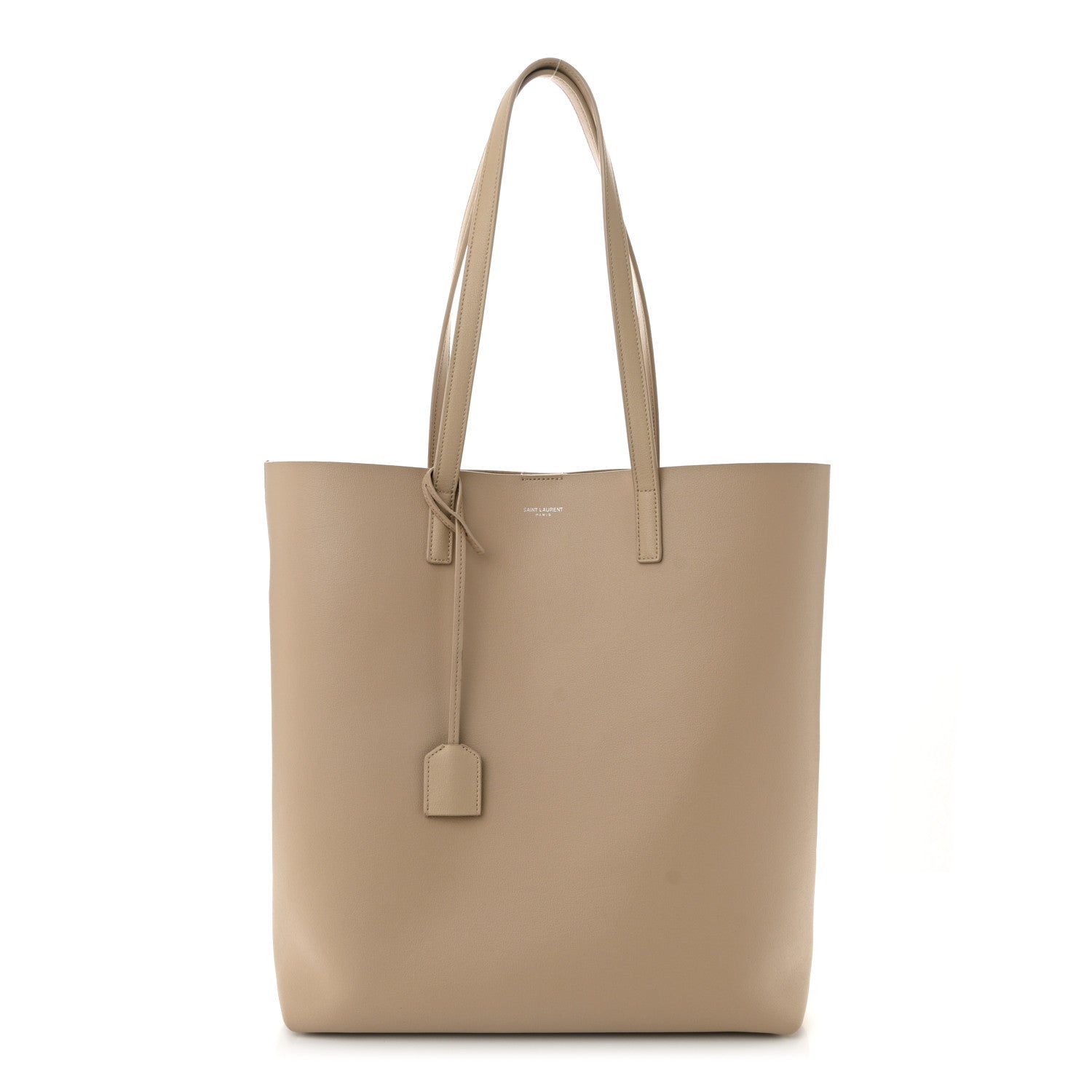 Calfskin North-South Shopping Tote  Dark Beige