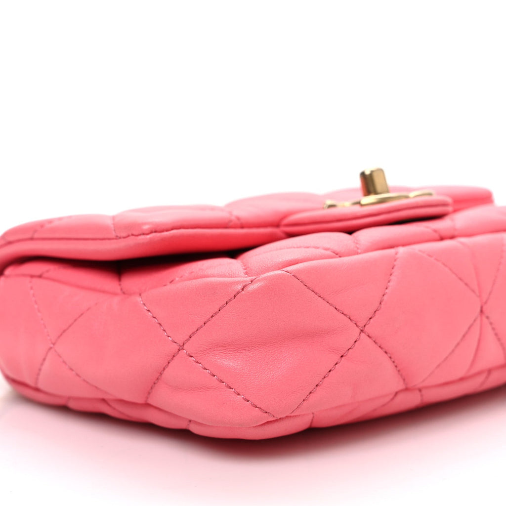 Lambskin Quilted Mini Funky Town Flap Pink