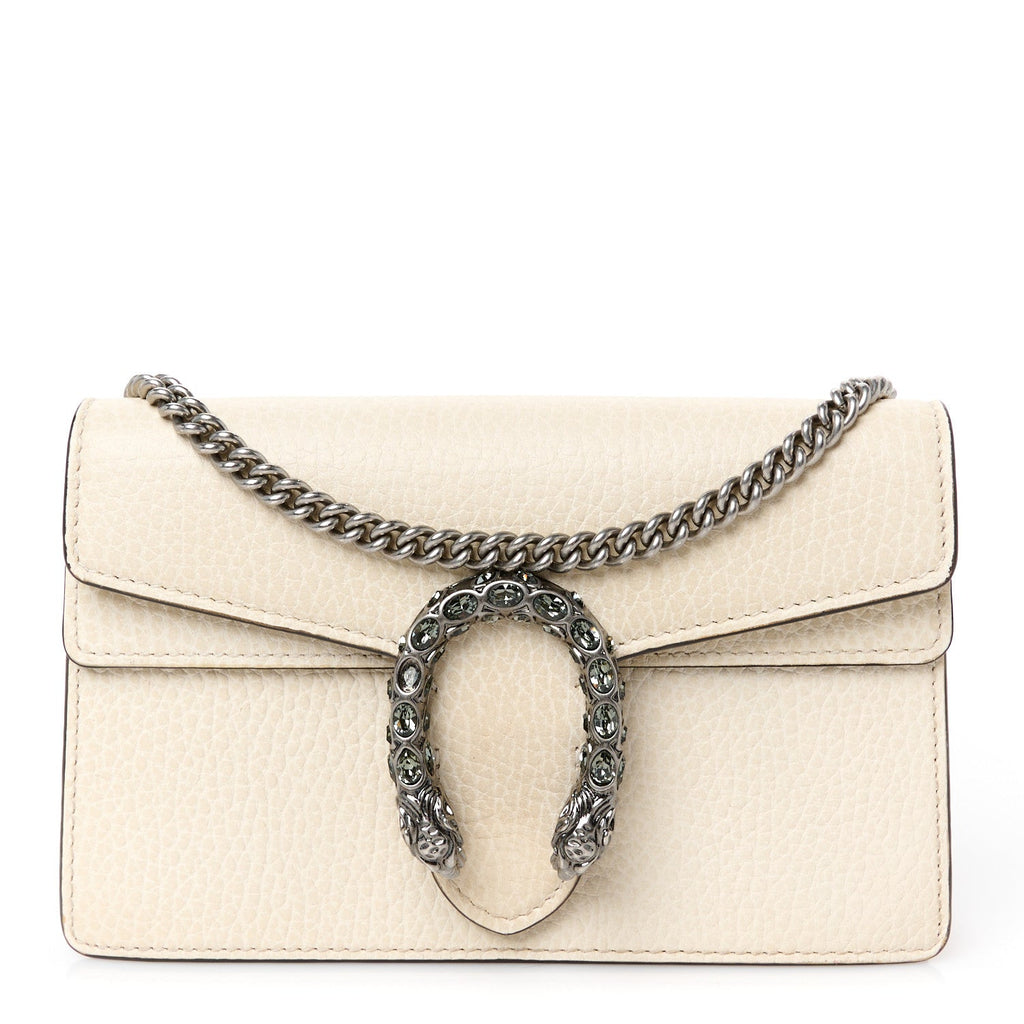 Dollar Calfskin Crystal Super Mini Dionysus Shoulder Bag Mystic White Black Diamond