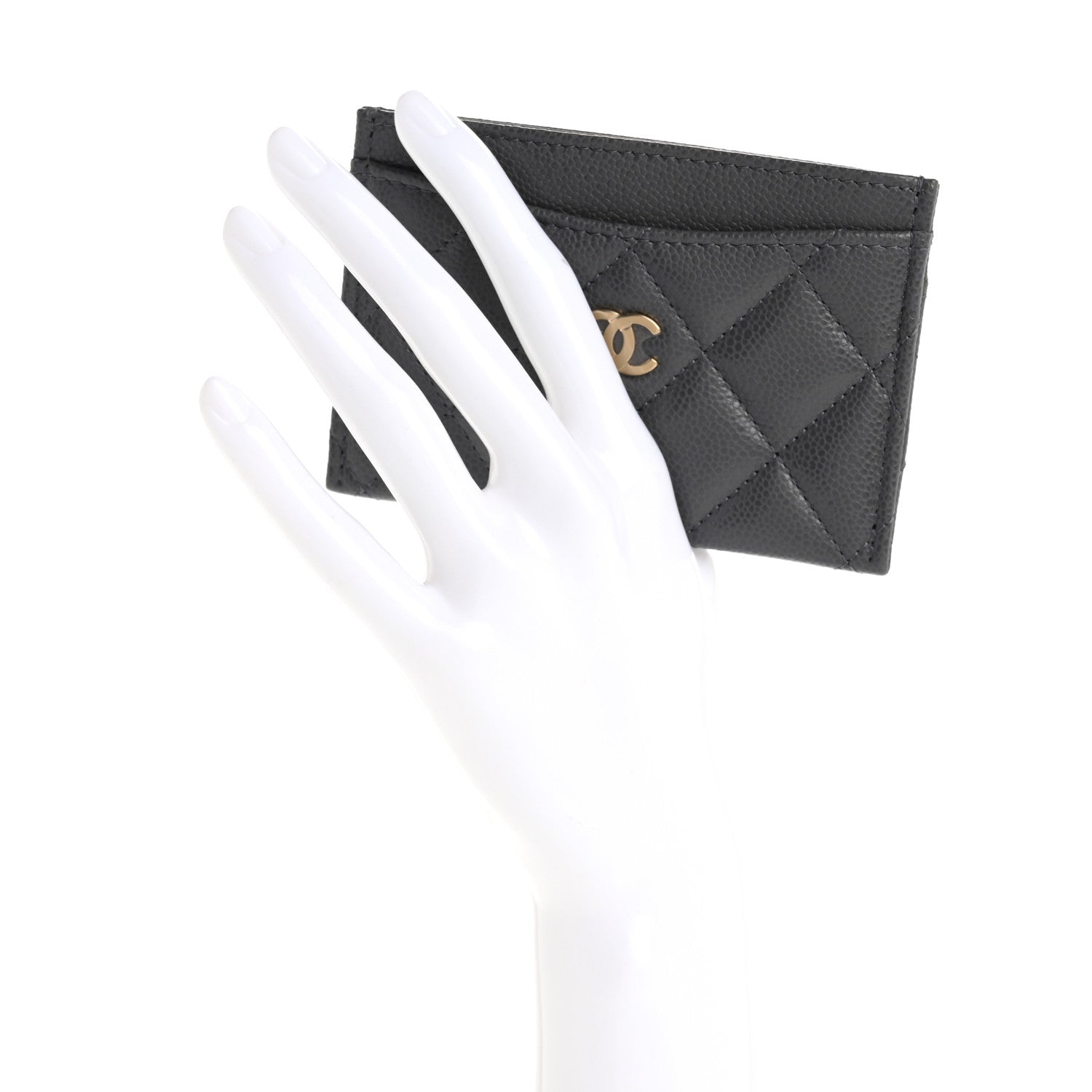 Caviar Quilted  Holder Grey