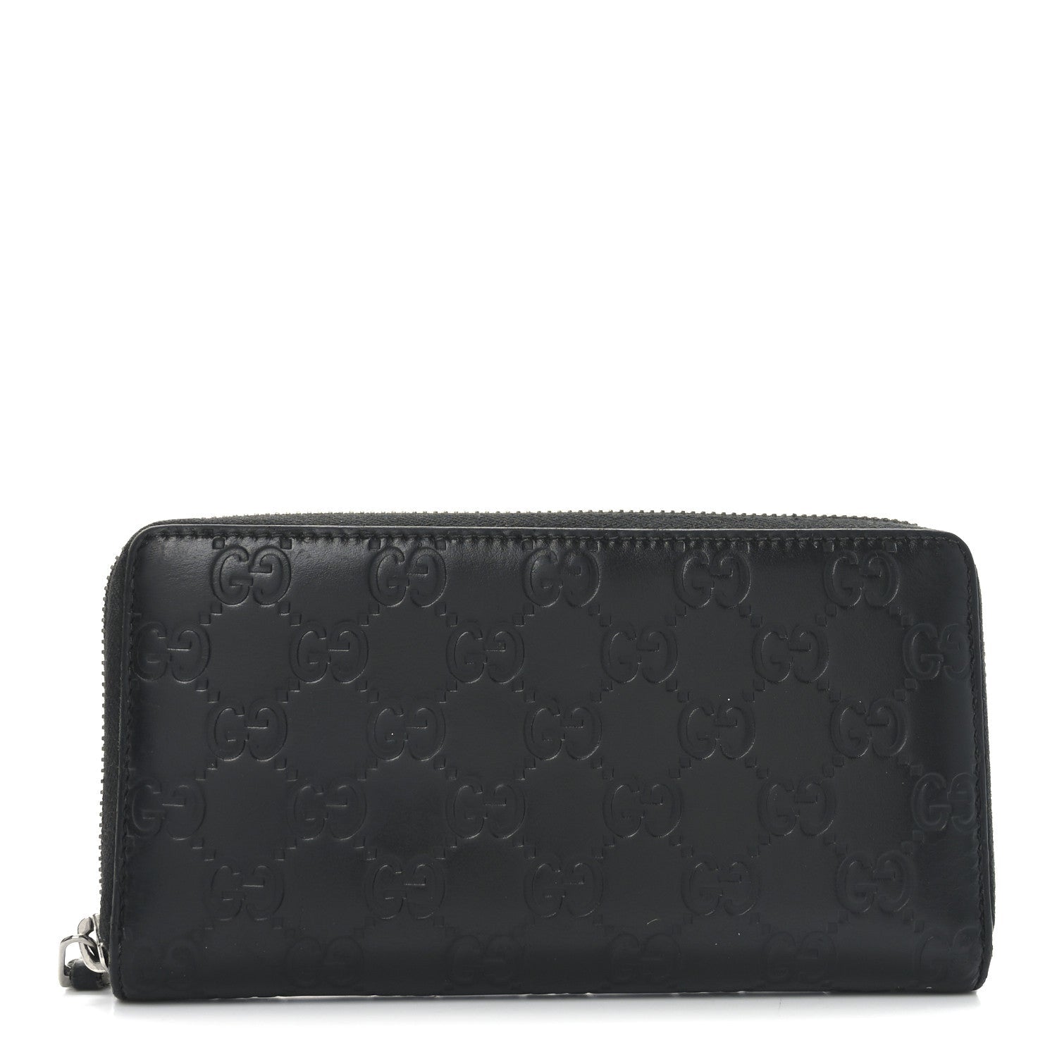 Guccissima Signature Zip Around Organizer Wallet Black