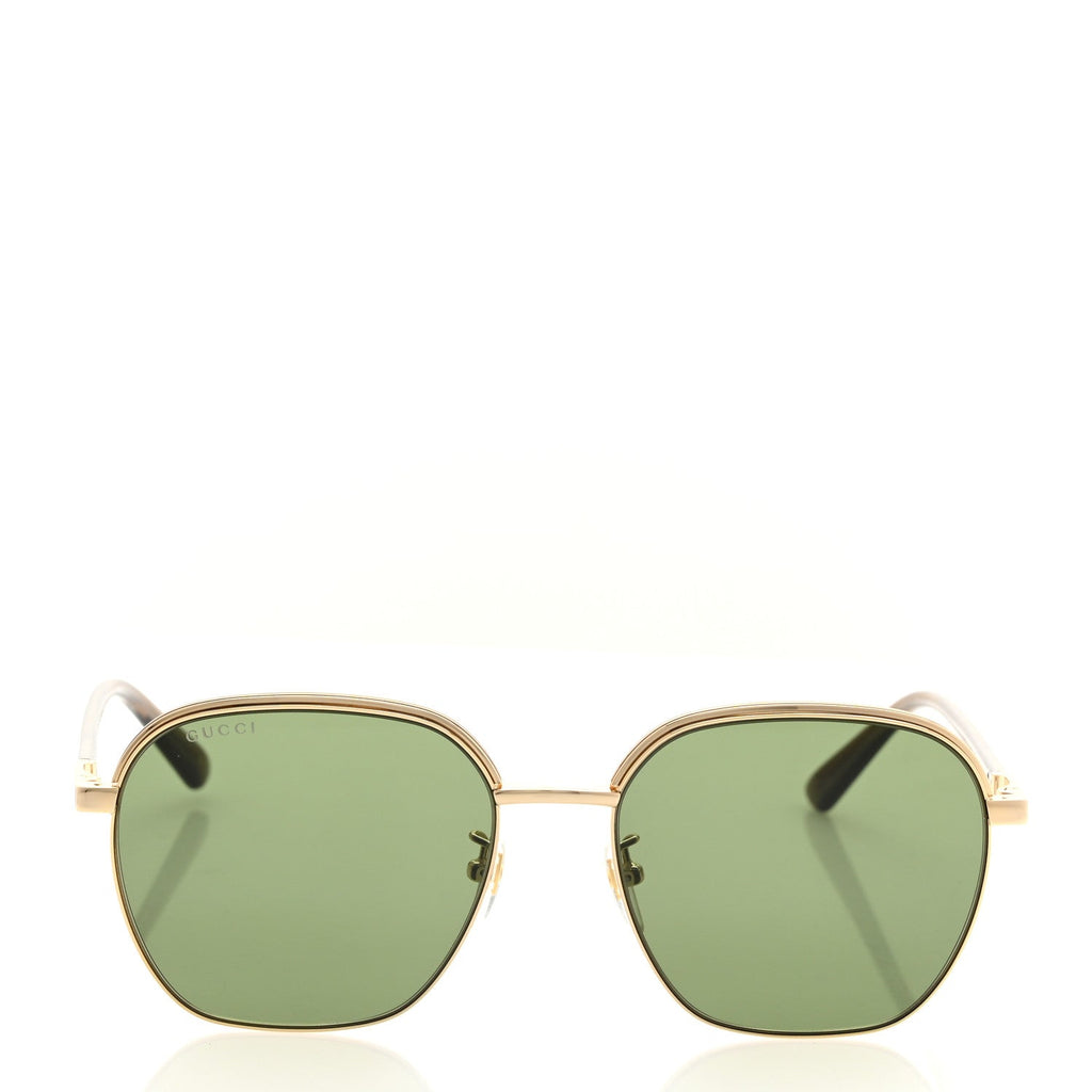 Metal Square Frame Sunglasses GG0110SA Gold Grey