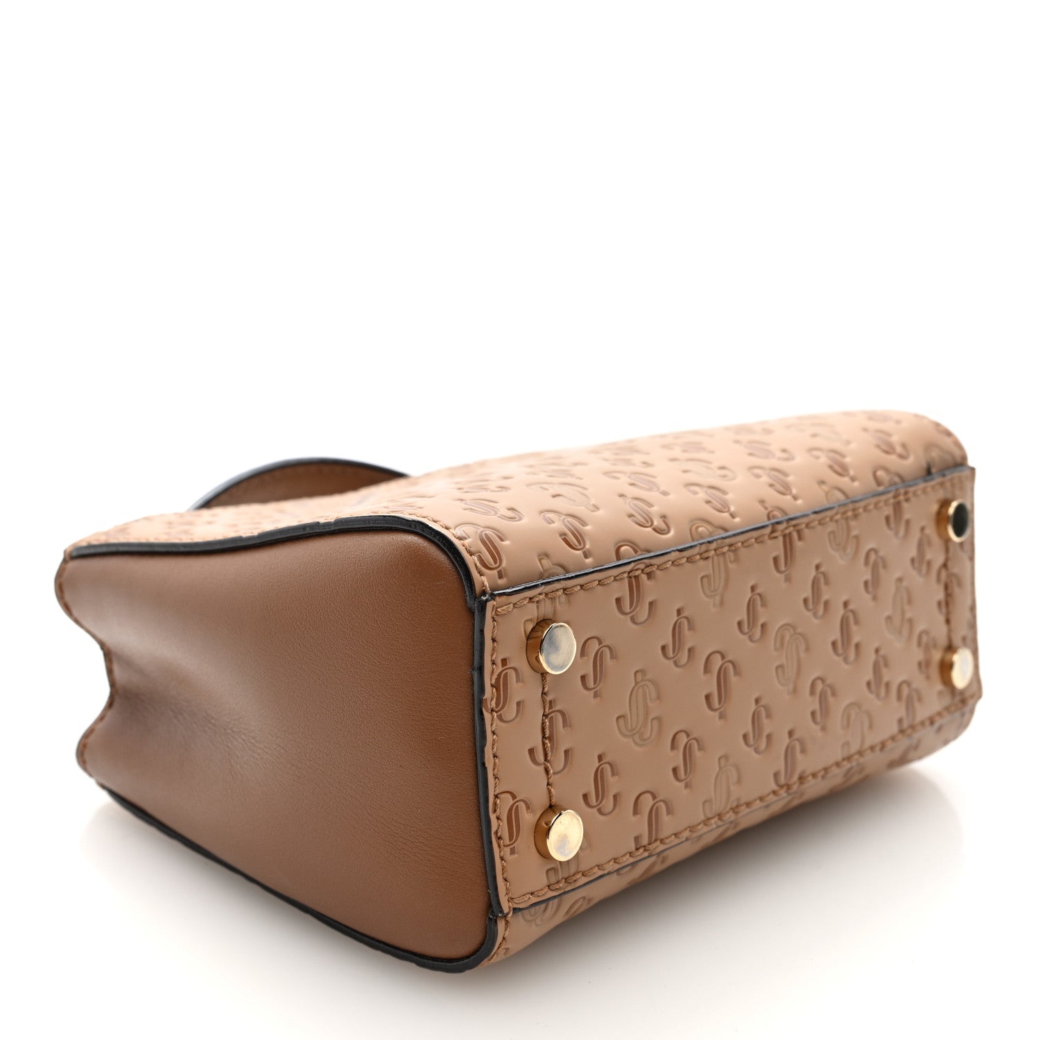 Calfskin Logo Embossed Mini Varenne Top Handle Caramel