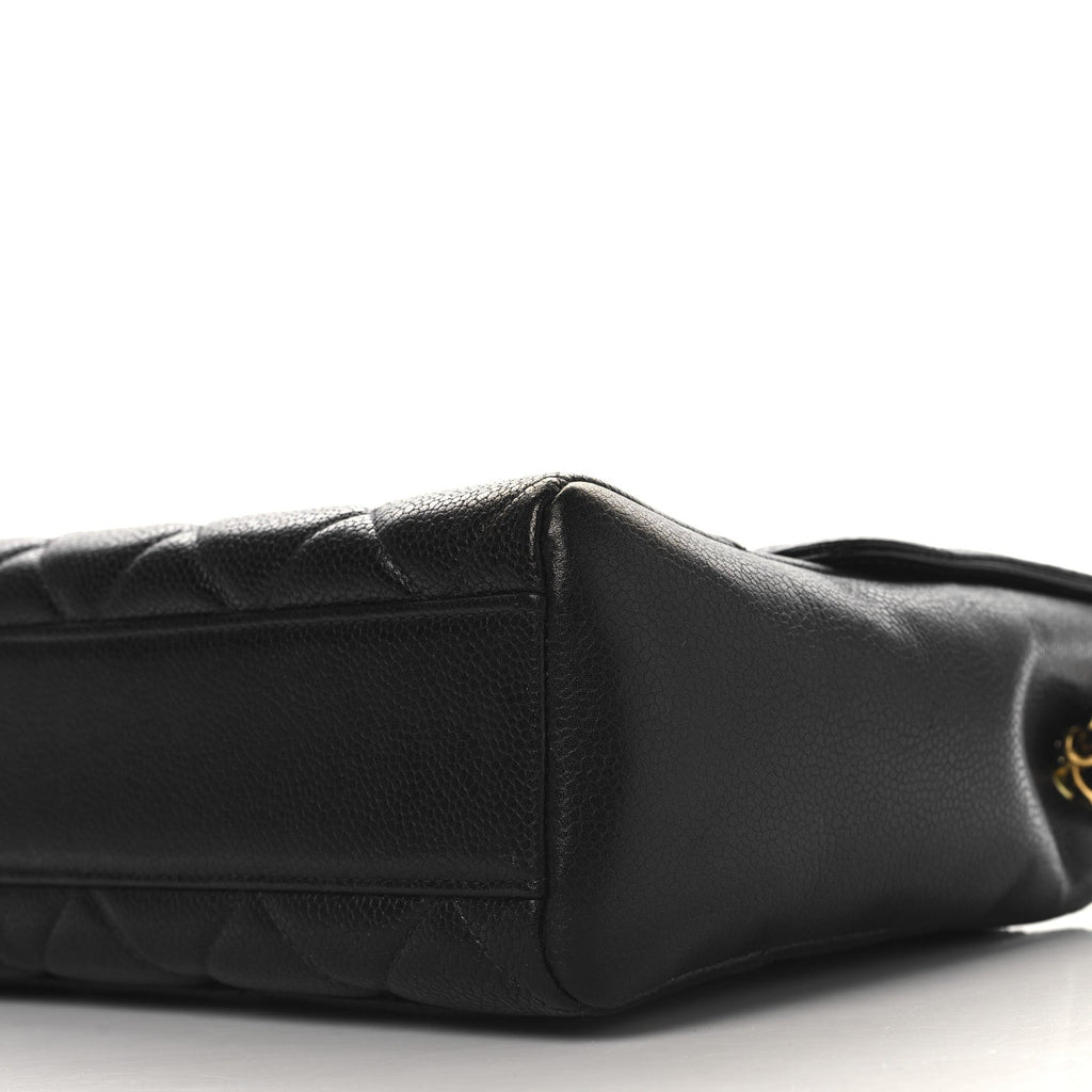 Caviar Quilted Medium Single Flap Black