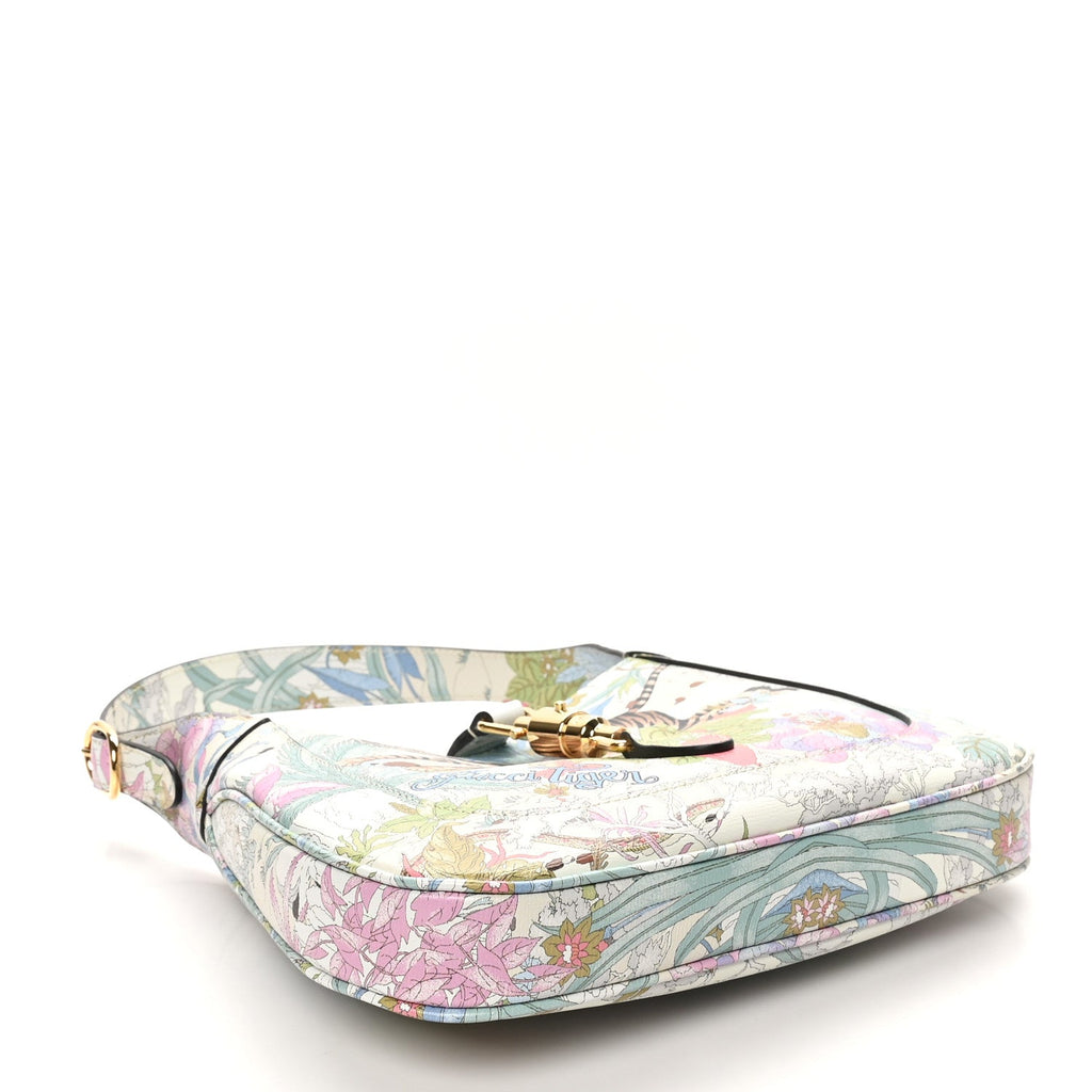 New Shangai Calfskin Tiger Savanah Small Jackie 1961 Hobo Chalky White Multicolor