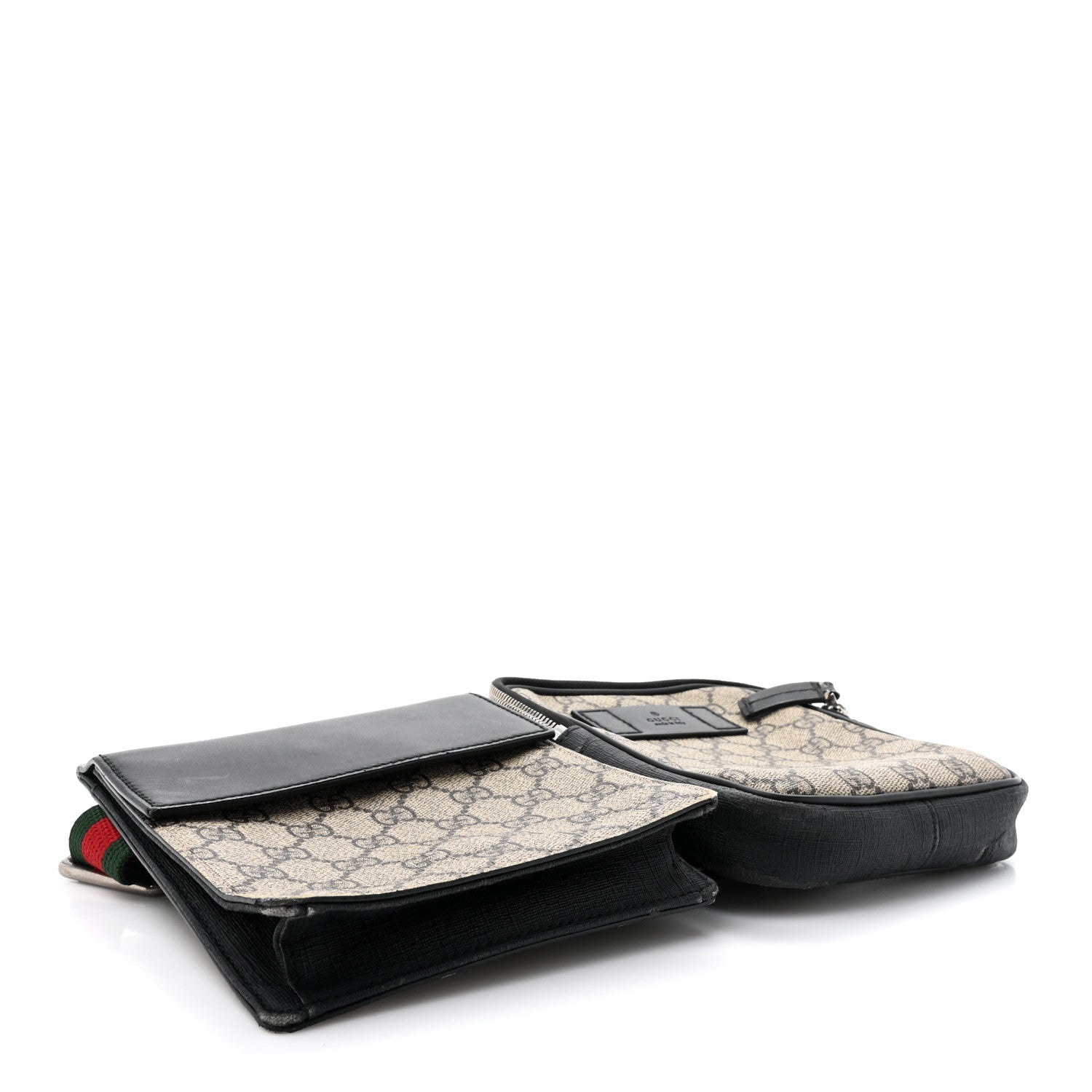GG Supreme Monogram Web Belt Bag Black