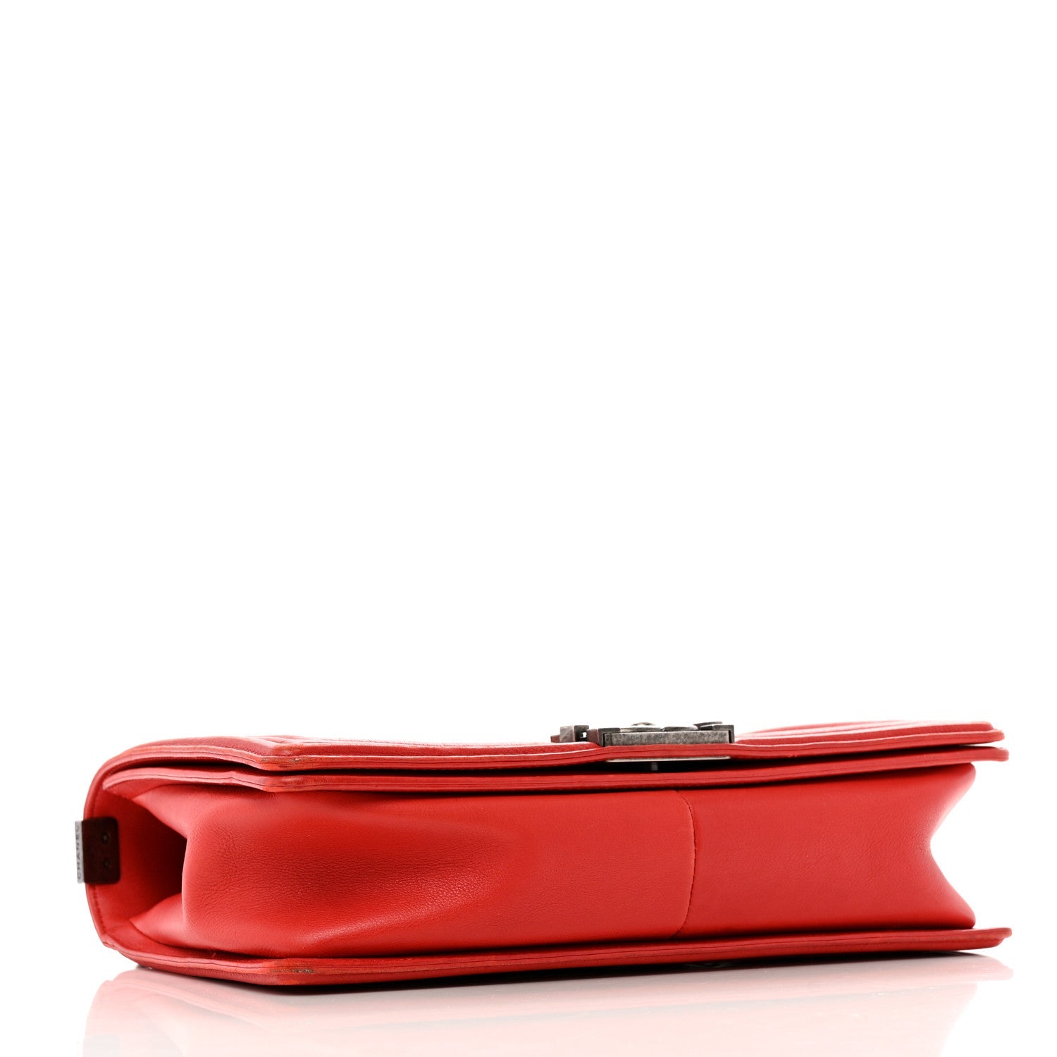 Calfskin Double Stitch New Medium Boy Flap Red