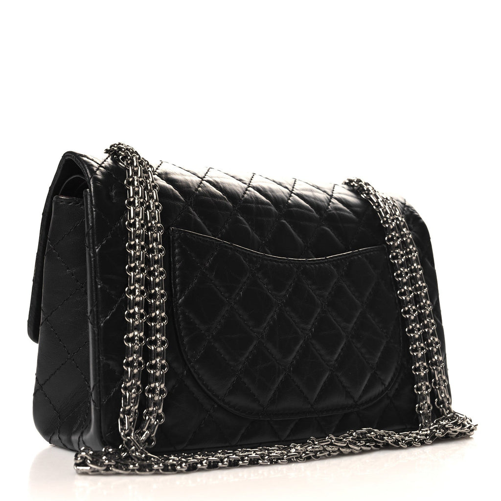 Aged Calfskin Space Charms 2.55 Reissue 225 Flap Black